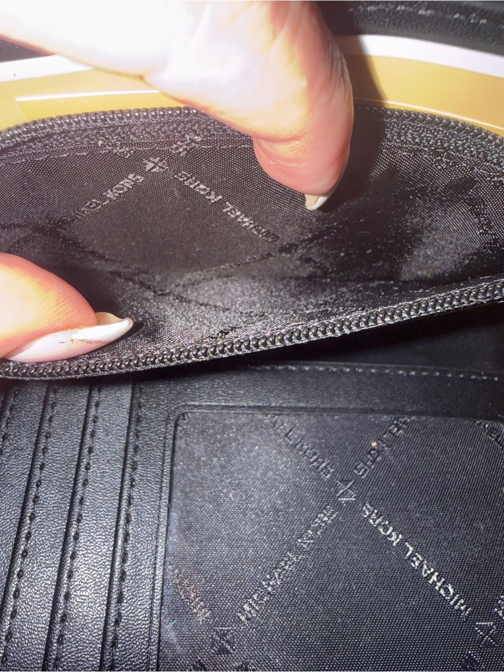 Michael Kors Black Wallet with Gold MK Logo EUC - Picture 10 of 12